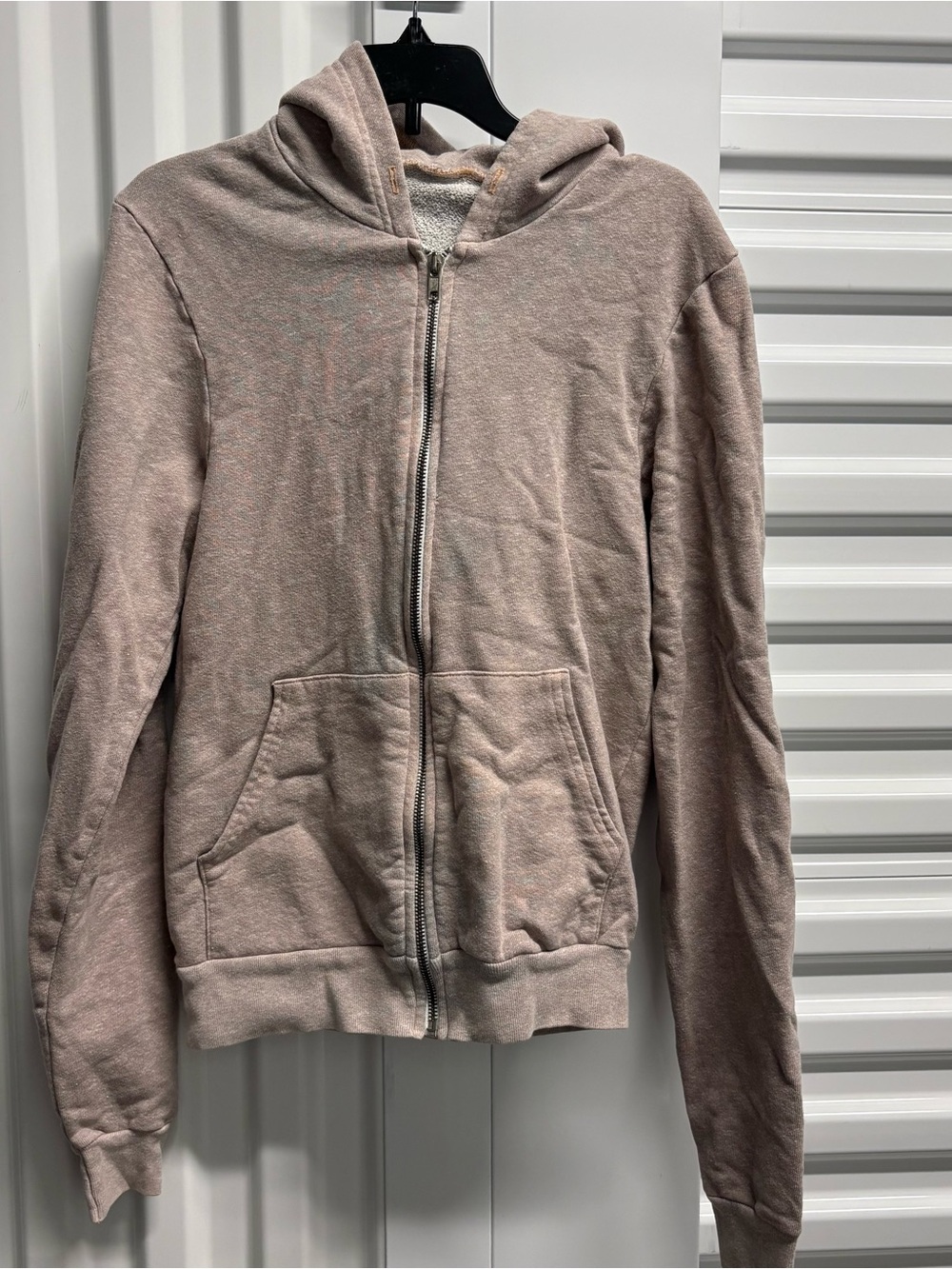 AA American apparel triblend Vintage Cozy Zip-Up Hoodie in Dusty Rose